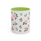 New York Rose Mug, State Flower Floral Coffee Cup, 11oz Botanical Gift