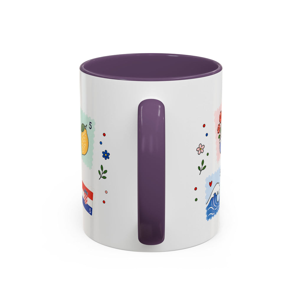 Dubrovnik Coffee Mug | Postage Stamp Collage Mug | Travel Souvenir Accent Cup 11oz 15oz