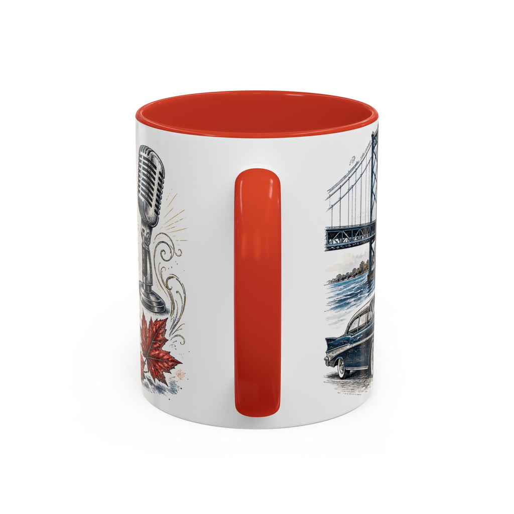 Detroit Coffee Mug | United States Travel Souvenir | Vintage Illustrated City Gift | 11 oz 15 oz Accent Mug
