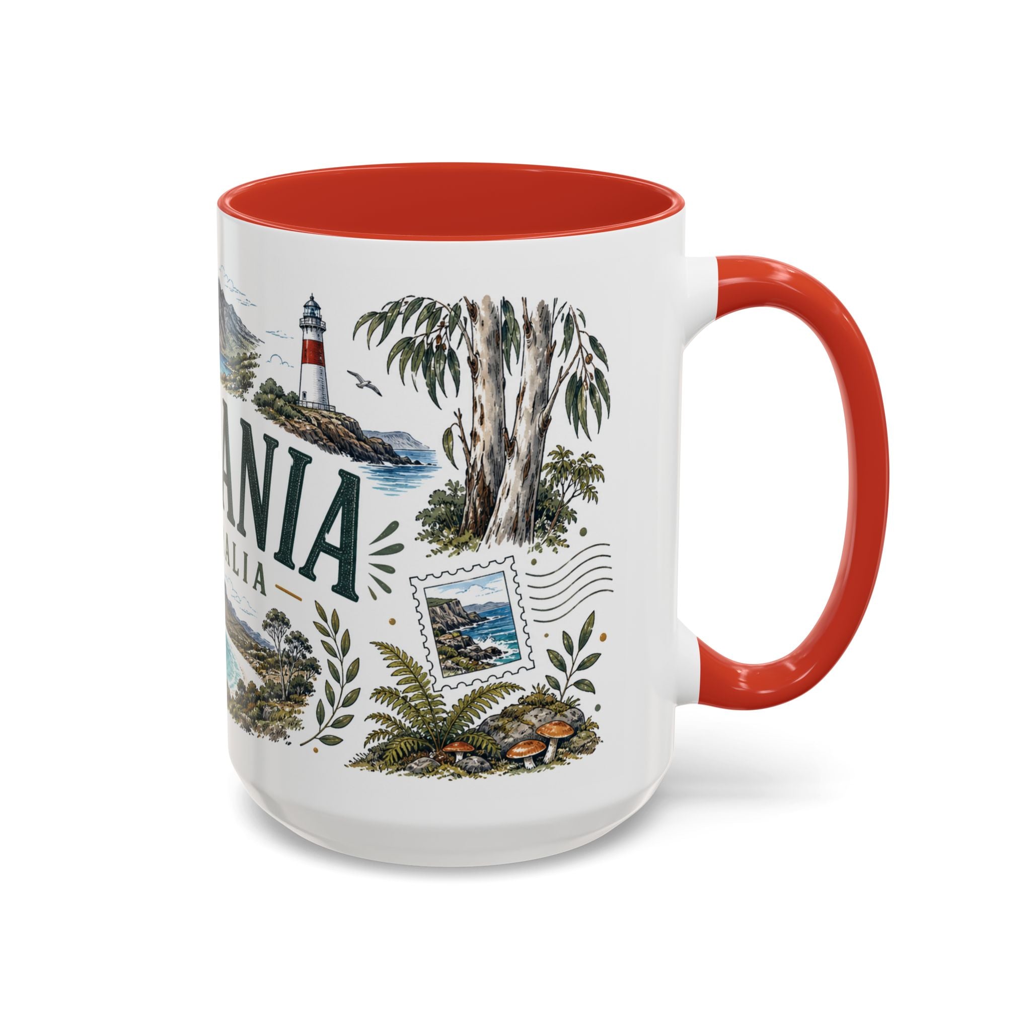 Tasmania Coffee Mug | Travel Destination Souvenir Gift | Accent Color Ceramic 11oz 15oz