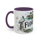 Florida Keys Mug, Florida Travel Souvenir, Bucket List Gift, Accent Ceramic Coffee Mug 11oz 15oz