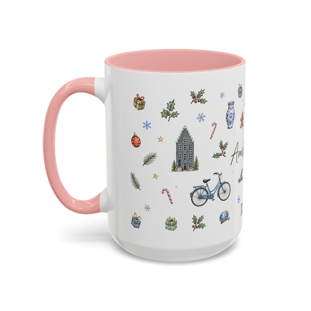 Amsterdam Christmas Watercolor Mug | Festive City Souvenir Coffee Cup