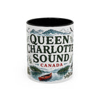 Queen Charlotte Sound Coffee Mug | Travel Destination Souvenir Gift | Accent Color Ceramic 11oz 15oz