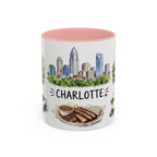 Charlotte Illustrated Travel Mug | City Souvenir Accent Coffee Mug | 11oz 15oz Ceramic Cup