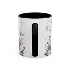Thank You Teacher Coffee Mug | For Helping Me Grow Appreciation Gift | Accent Color Ceramic 11oz 15oz