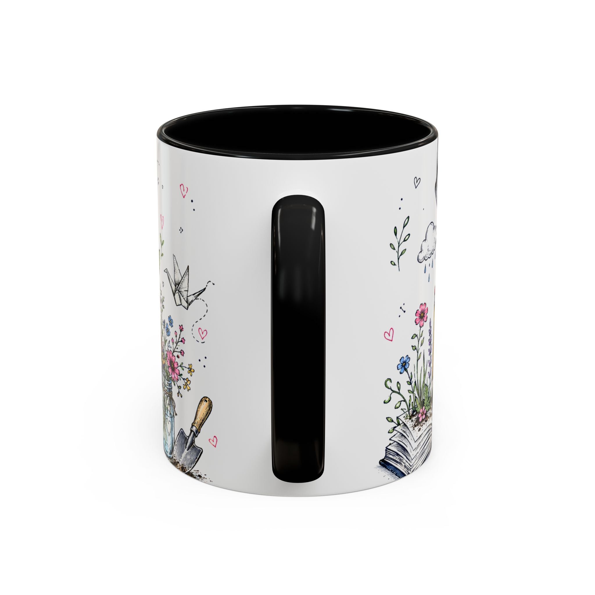 Thank You Teacher Coffee Mug | For Helping Me Grow Appreciation Gift | Accent Color Ceramic 11oz 15oz
