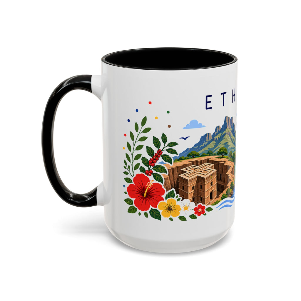 Ethiopia Coffee Mug | Travel Souvenir Accent Mug | Place Gift Ceramic Cup 11oz 15oz