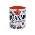 O Canada True North Coffee Mug | Canadian Pride Gift | Accent Color Ceramic 11oz 15oz