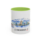 Anchorage Illustrated Travel Mug | City Souvenir Accent Coffee Mug | 11oz 15oz Ceramic Cup