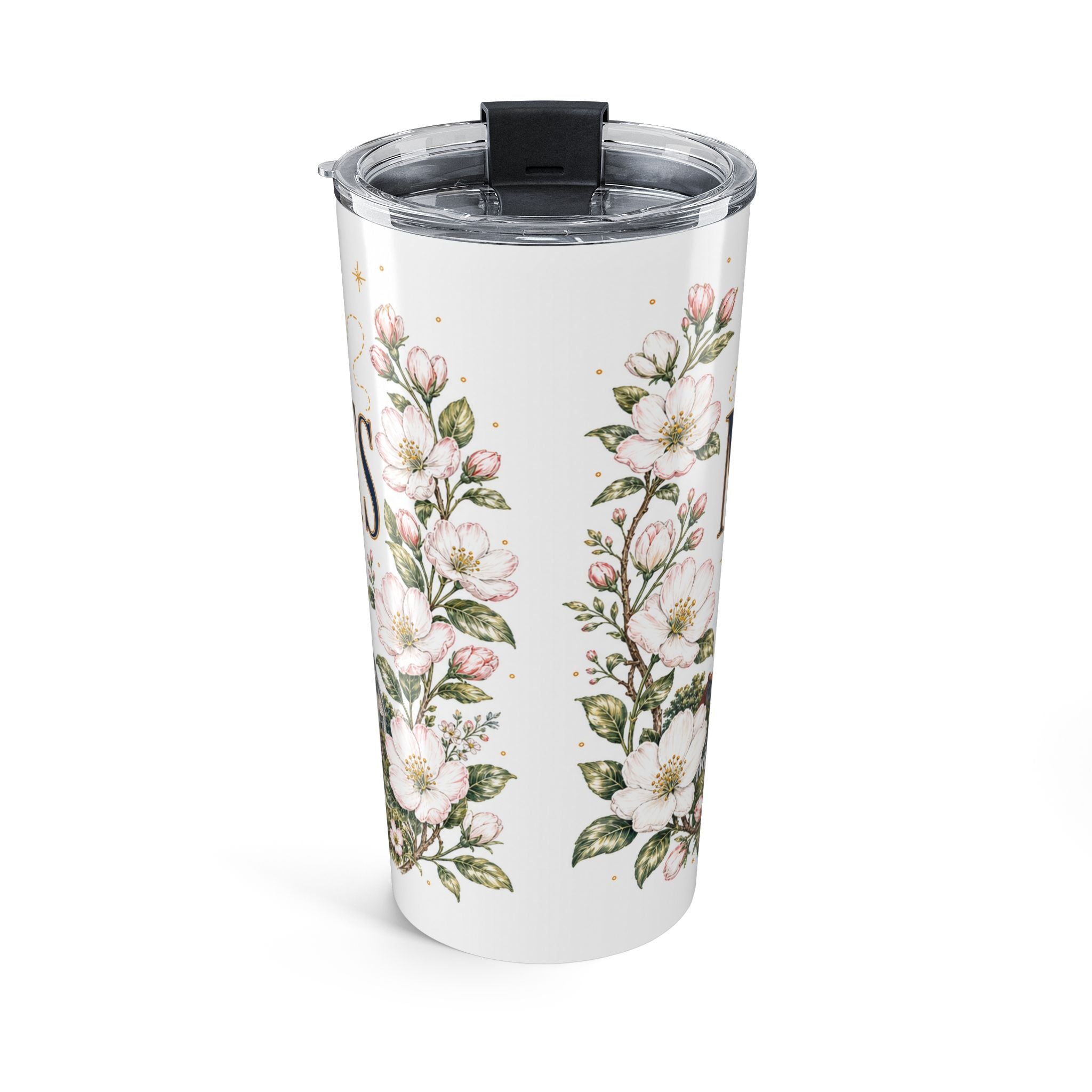 Massachusetts State Flower 20oz Tumbler | Mayflower Botanical State Flower Gift | Insulated Stainless Steel Travel Cup