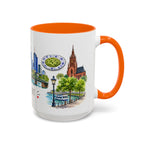 Frankfurt Illustrated Travel Mug | City Souvenir Accent Coffee Mug | 11oz 15oz Ceramic Cup