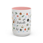 Nashville Christmas Mug | Watercolor City Souvenir, Acoustic Guitar, Harmonica (11oz 15oz)