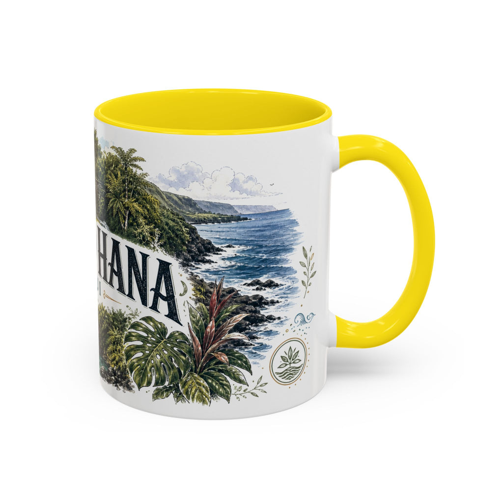 Road to Hana Mug, Maui Travel Souvenir, Bucket List Gift, Accent Ceramic Coffee Mug 11oz 15oz
