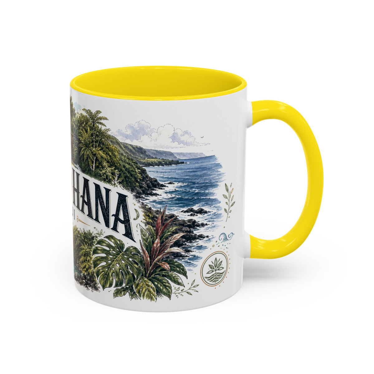 Road to Hana Mug, Maui Travel Souvenir, Bucket List Gift, Accent Ceramic Coffee Mug 11oz 15oz