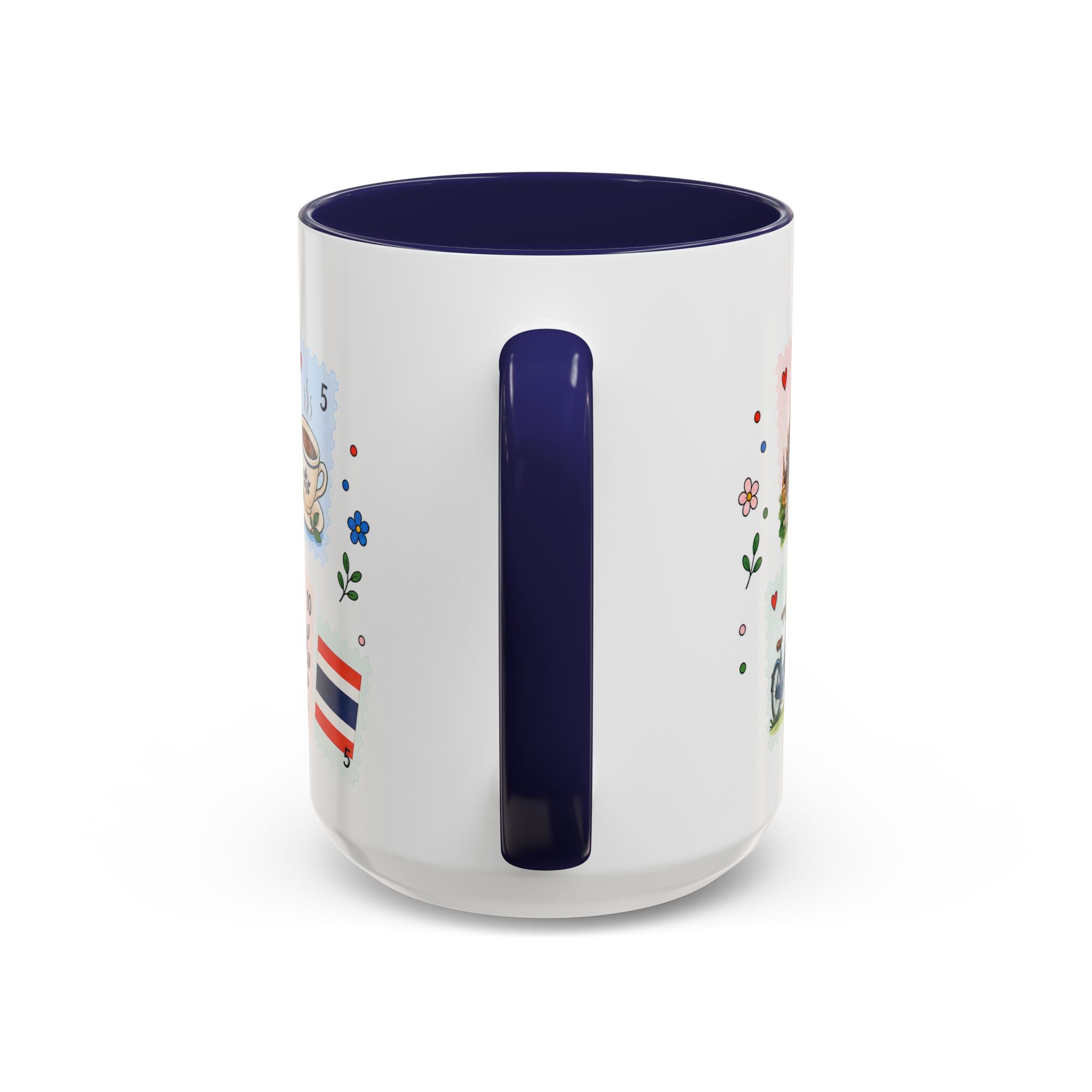 Chiang Mai Coffee Mug | Postage Stamp Collage Mug | Travel Souvenir Accent Cup 11oz 15oz