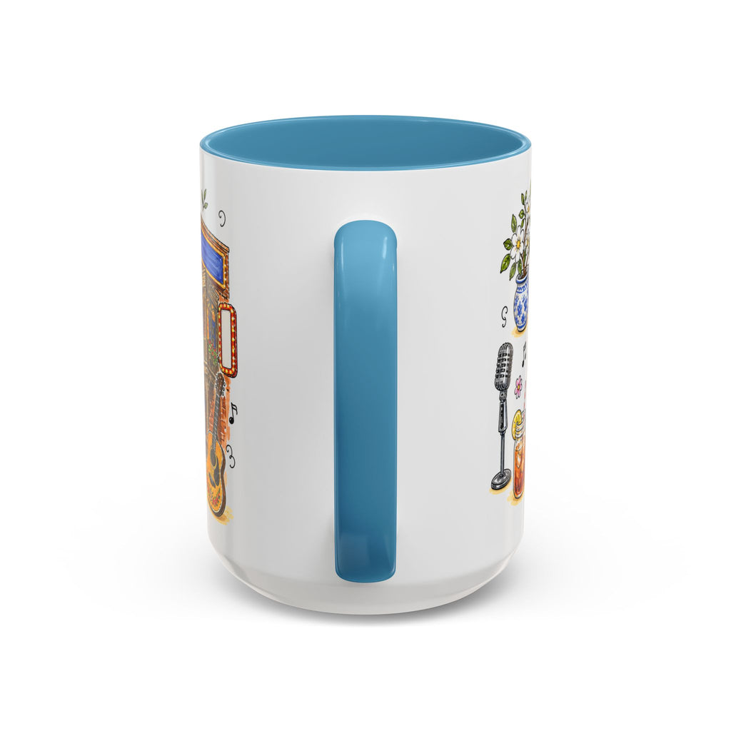 Nashville Illustrated Travel Mug | City Souvenir Accent Coffee Mug | 11oz 15oz Ceramic Cup