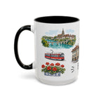 Bern Illustrated Travel Mug | City Souvenir Accent Coffee Mug | 11oz 15oz Ceramic Cup