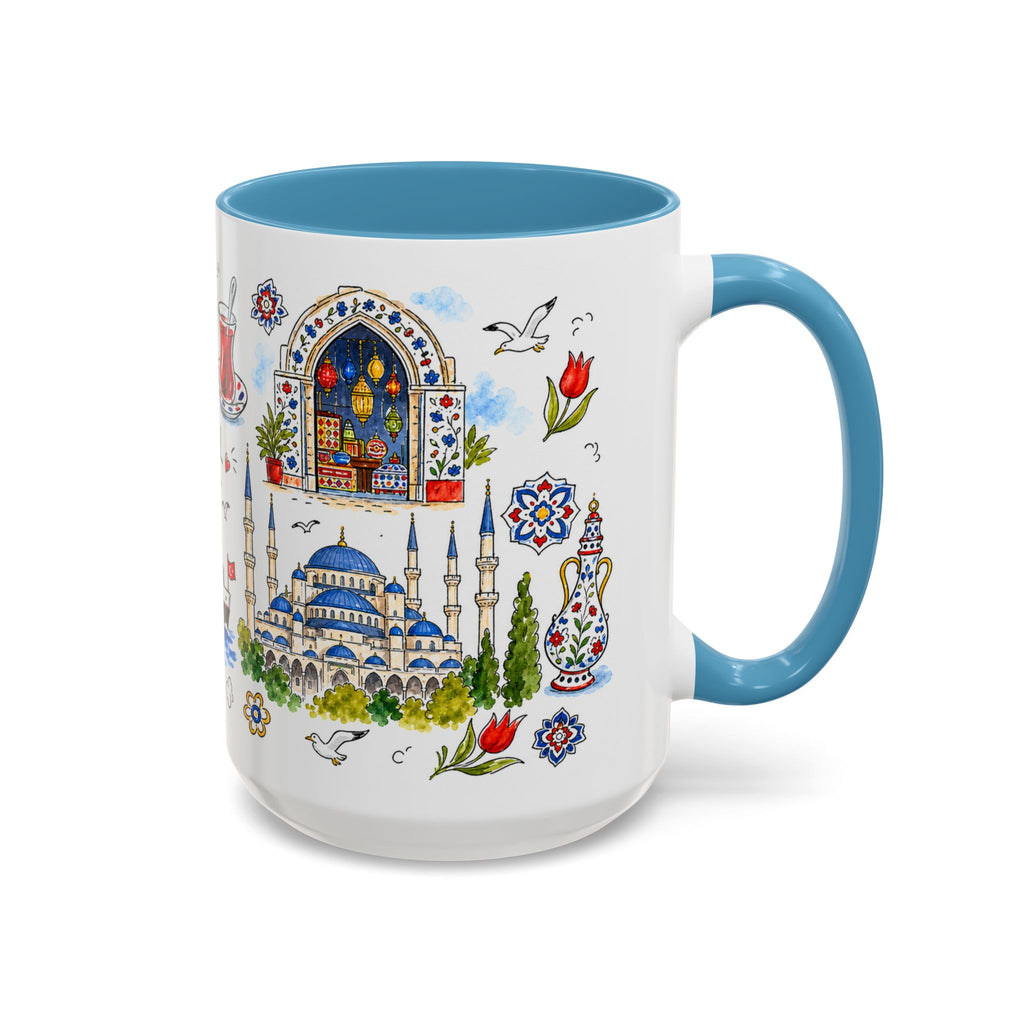 Istanbul Travel Mug | European City Souvenir Accent Coffee Mug | 11oz 15oz Ceramic Cup
