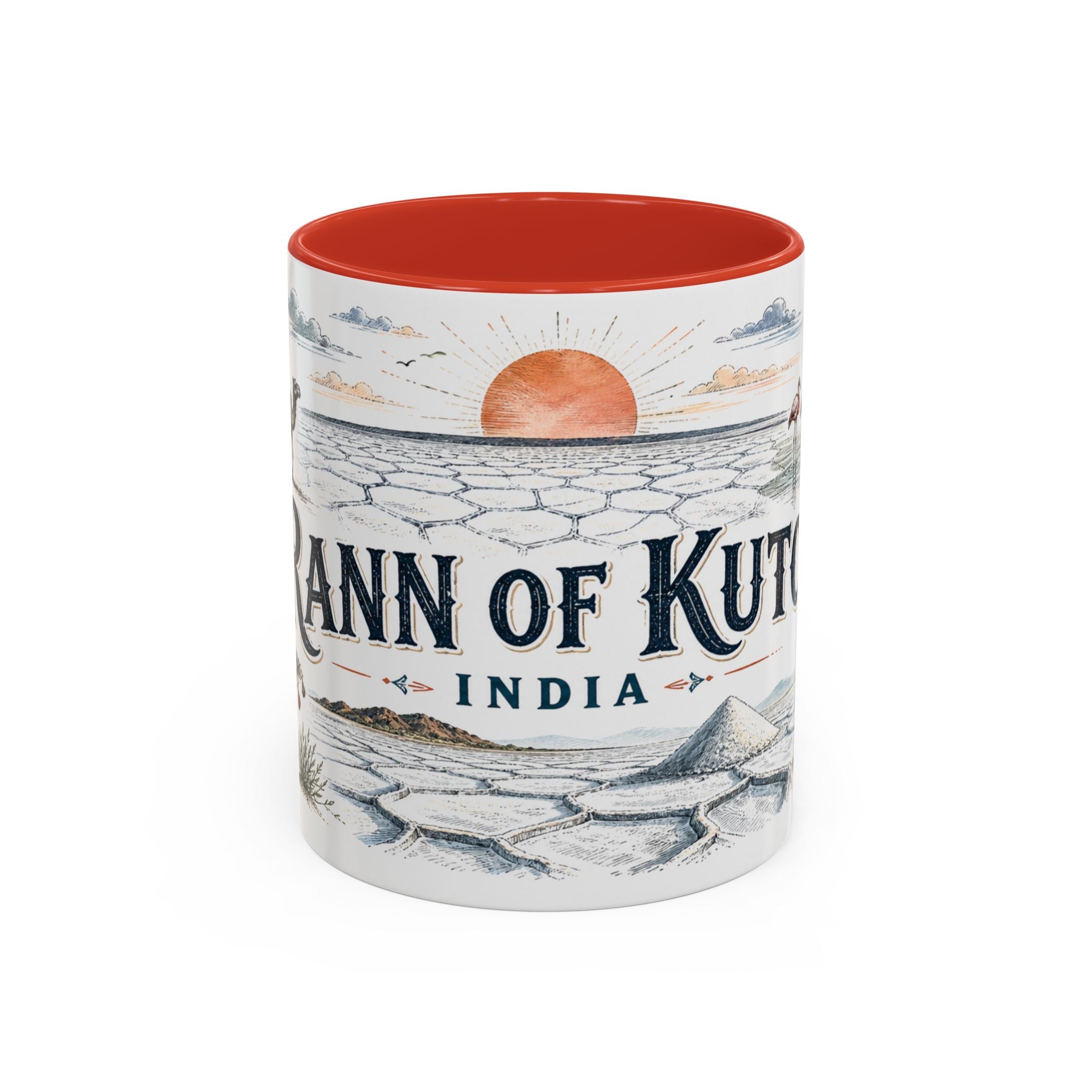 Rann of Kutch Mug, India Travel Souvenir, Bucket List Gift, Accent Ceramic Coffee Mug 11oz 15oz