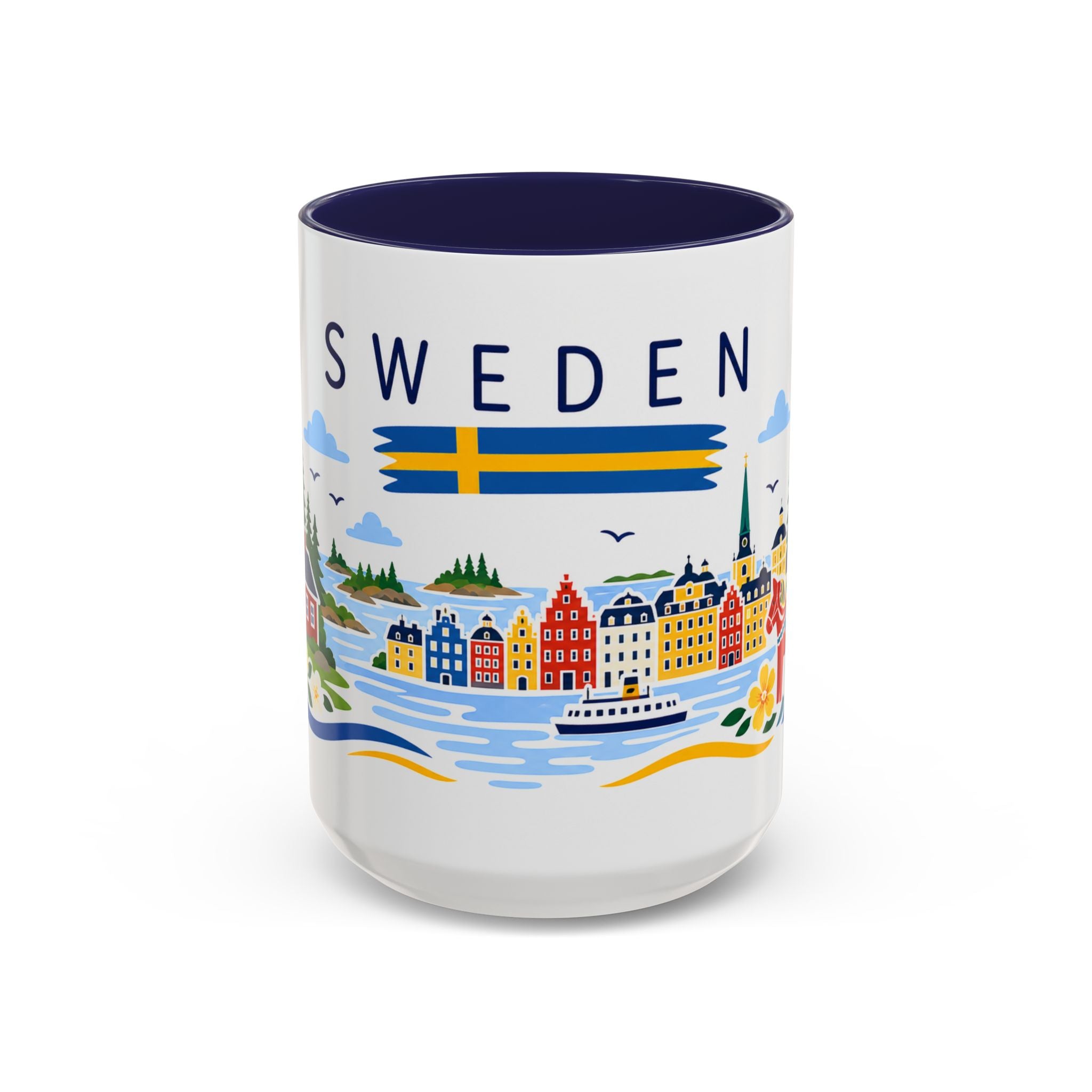 Sweden Coffee Mug | Travel Souvenir Accent Mug | Country Gift Ceramic Cup 11oz 15oz