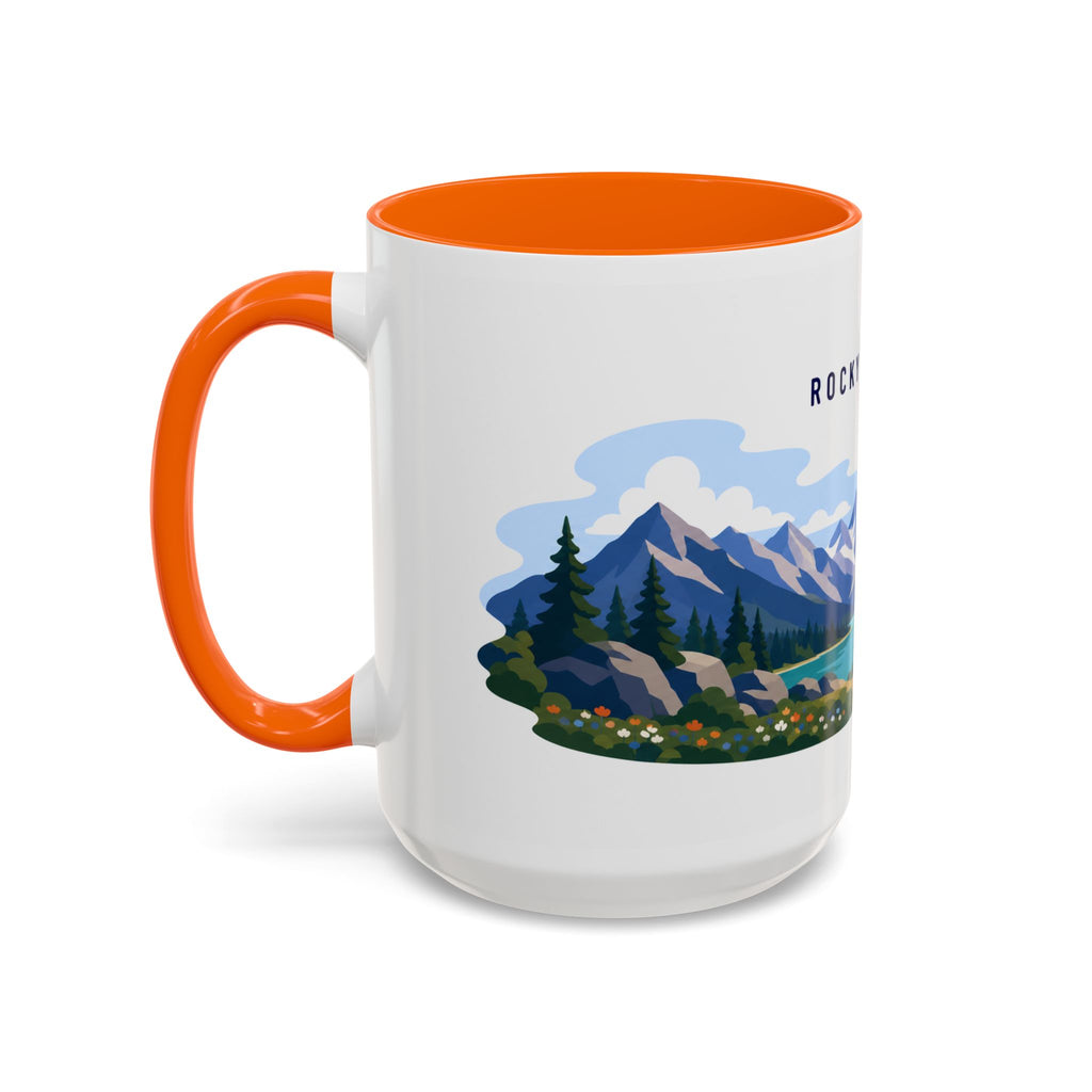 Rocky Mountain National Park Coffee Mug | Solid Color Block Park Souvenir | 11oz 15oz Accent Mug