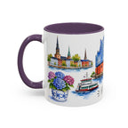 Hamburg Illustrated Travel Mug | City Souvenir Accent Coffee Mug | 11oz 15oz Ceramic Cup