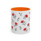 Ohio Scarlet Carnation Mug, State Flower Floral Coffee Cup, 11oz Botanical Gift