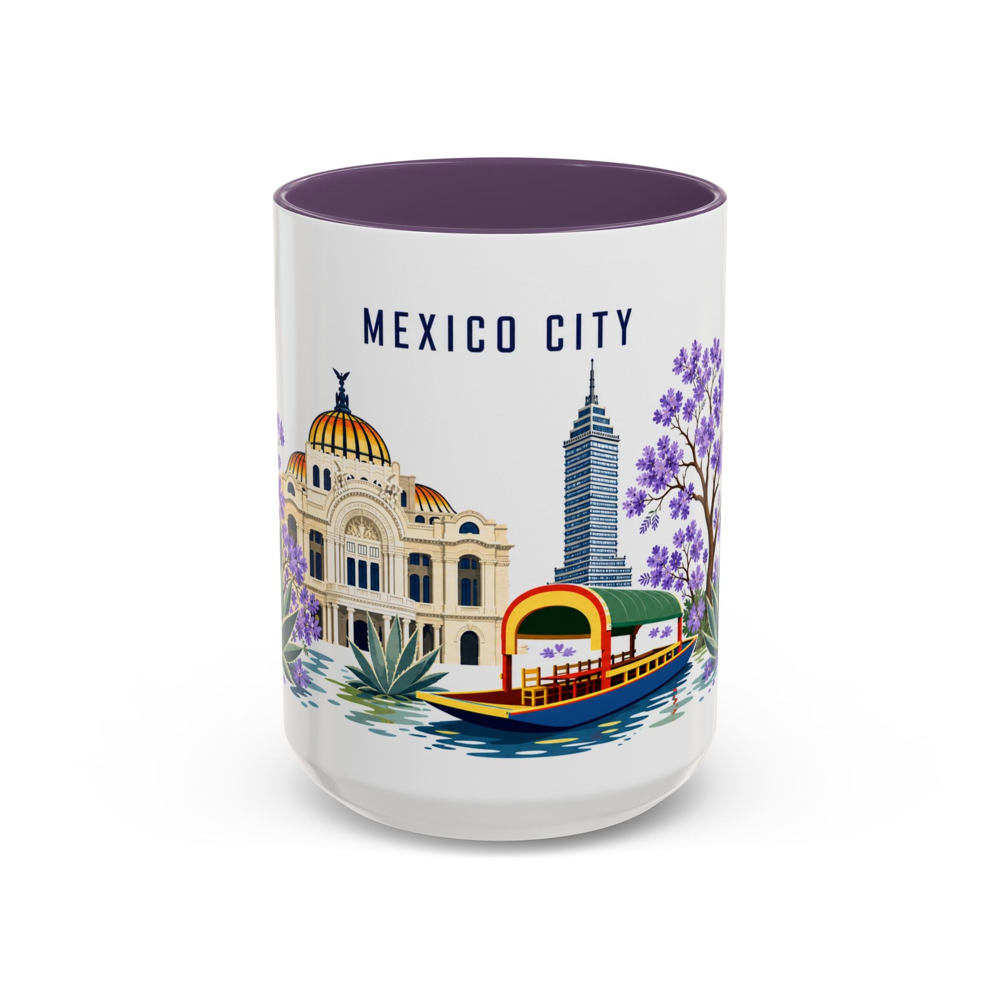 Mexico City Coffee Mug | Mexico Travel Souvenir | Porcelain Decal City Gift | 11oz 15oz Accent Mug