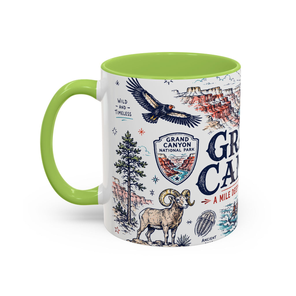 Grand Canyon National Park Coffee Mug | Hiking Camping Nature Gift | Accent Color Ceramic 11oz 15oz
