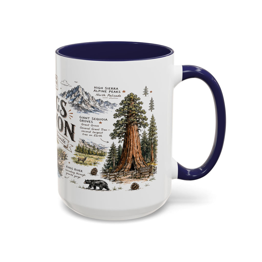 Kings Canyon National Park Coffee Mug | California Sierra Nevada Sequoia Gift | Accent Color Ceramic 11oz 15oz