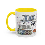 Singapore Coffee Mug | Asia Souvenir Travel Gift | Accent Color Ceramic 11oz 15oz