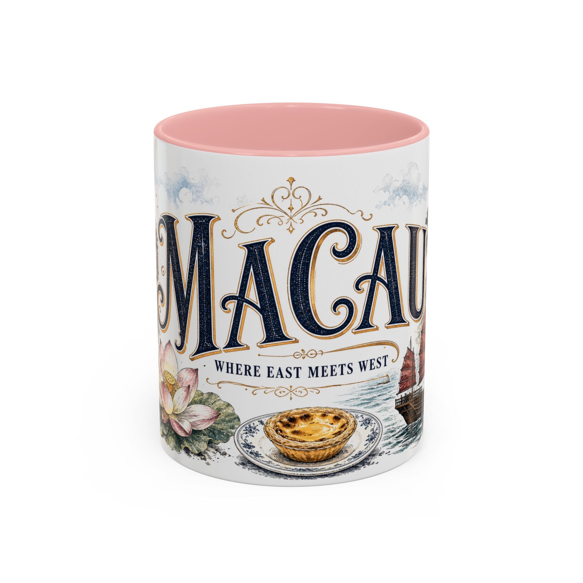 Macau Coffee Mug | Macau Travel Souvenir | Vintage Illustrated City Gift | 11 oz 15 oz Accent Mug