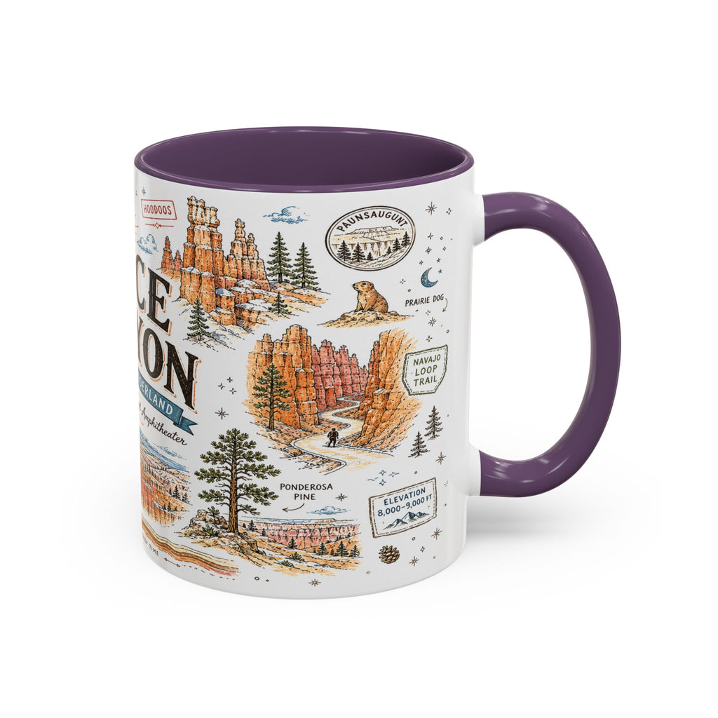 Bryce Canyon Coffee Mug | National Park Hiking Utah Gift | Accent Color Ceramic 11oz 15oz