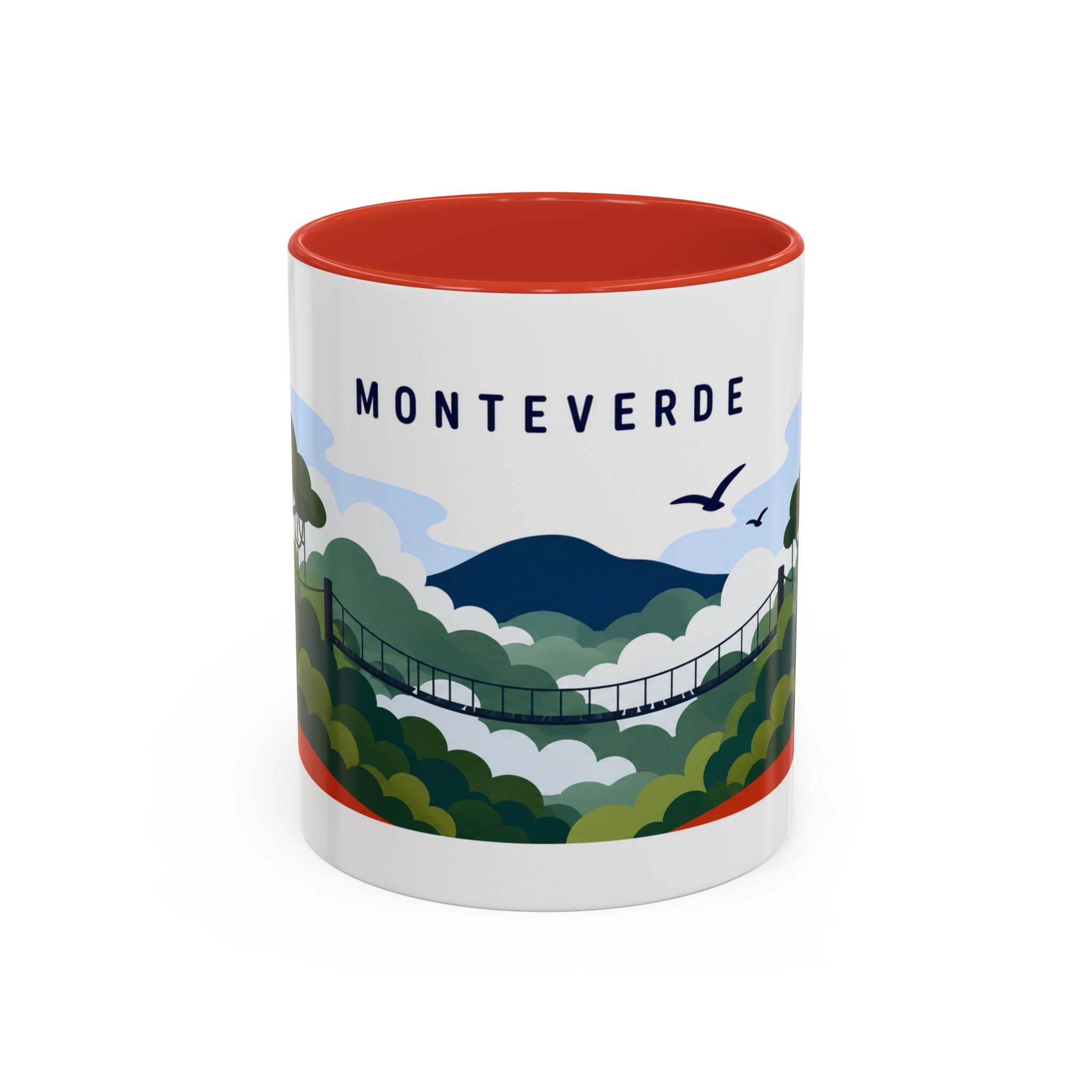 Monteverde Coffee Mug | Travel Destination Souvenir Gift | Accent Color Ceramic 11oz 15oz