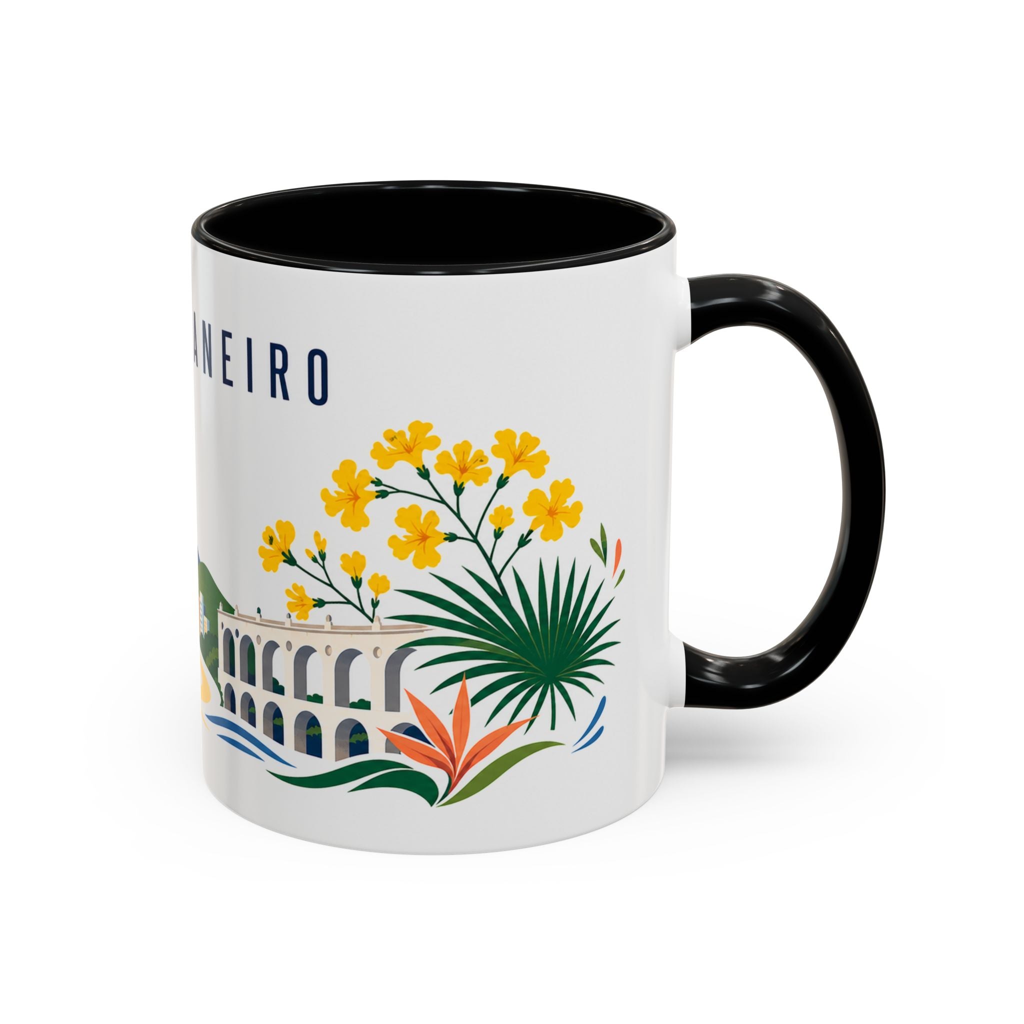 Rio De Janeiro Coffee Mug | Brazil Travel Souvenir | Porcelain Decal City Gift | 11oz 15oz Accent Mug