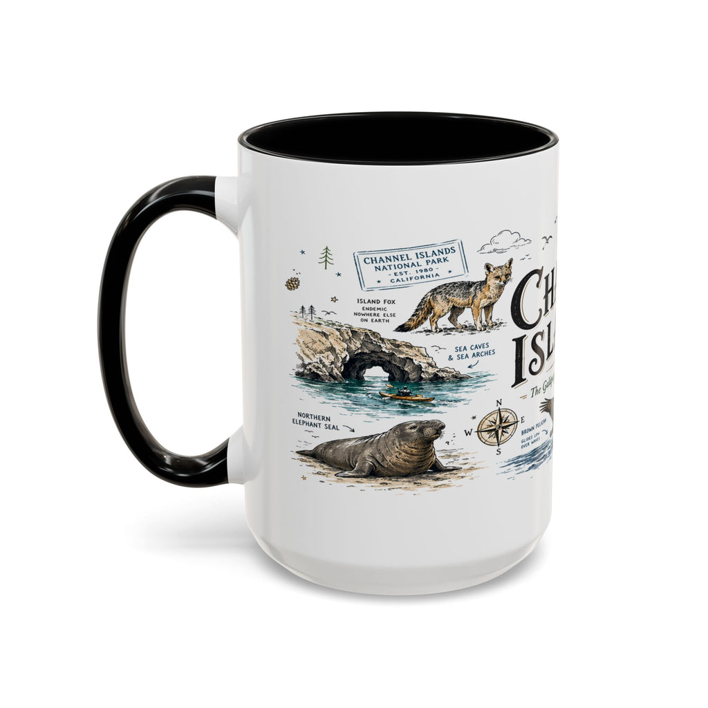 Channel Islands National Park Coffee Mug | California Island Wildlife Marine Gift | Accent Color Ceramic 11oz 15oz