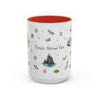 Olympic National Park Christmas Mug | Watercolor Travel Souvenir | Holiday Gift | Accent Ceramic Coffee Cup 11oz 15oz