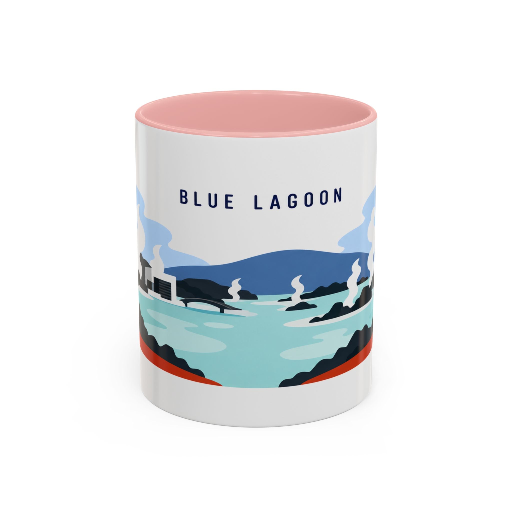 Blue Lagoon Coffee Mug | Travel Destination Souvenir Gift | Accent Color Ceramic 11oz 15oz