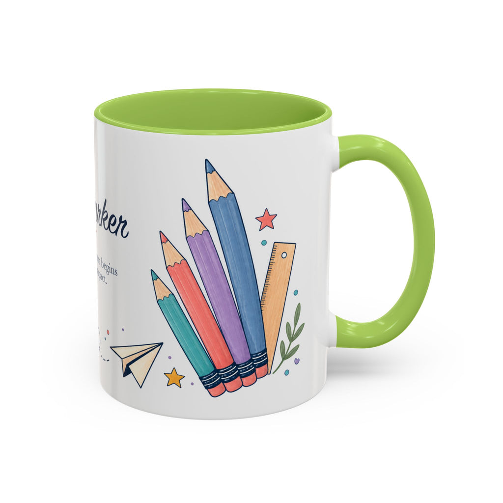 Personalized First Year Teacher Mug | Custom Name Pencil Coffee Cup