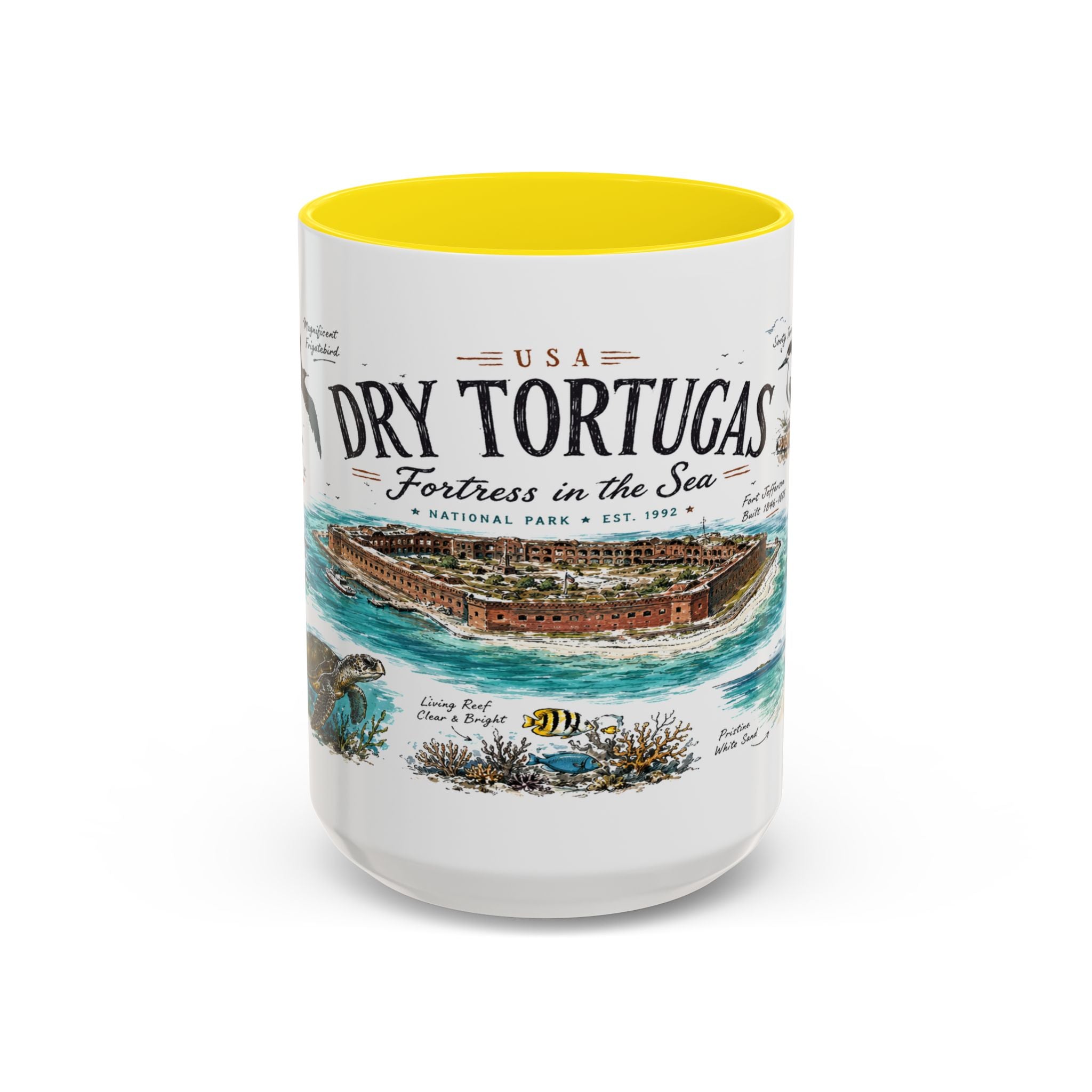 Dry Tortugas National Park Coffee Mug | Florida Island Fort Snorkeling Gift | Accent Color Ceramic 11oz 15oz