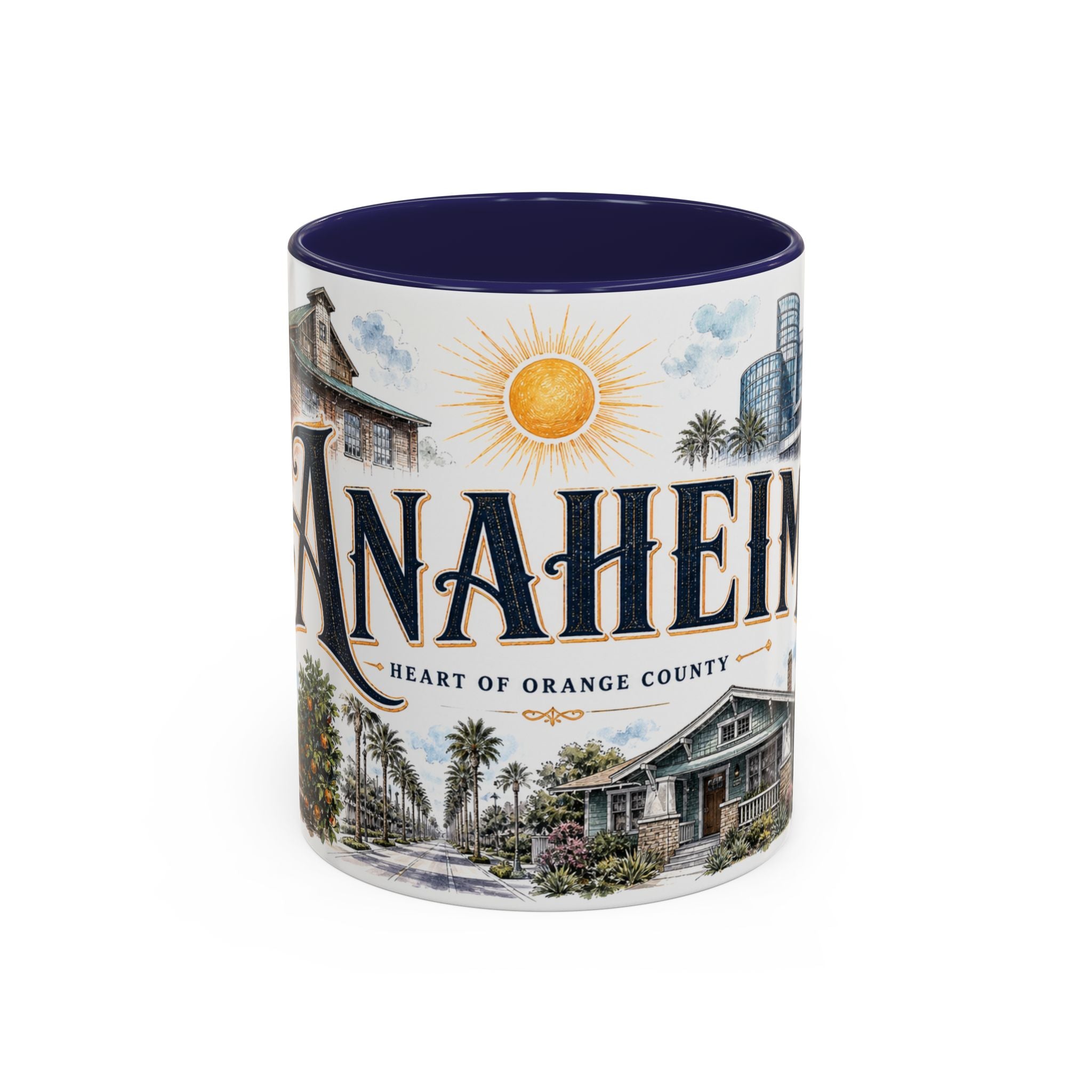 Anaheim Coffee Mug | United States Travel Souvenir | Vintage Illustrated City Gift | 11 oz 15 oz Accent Mug