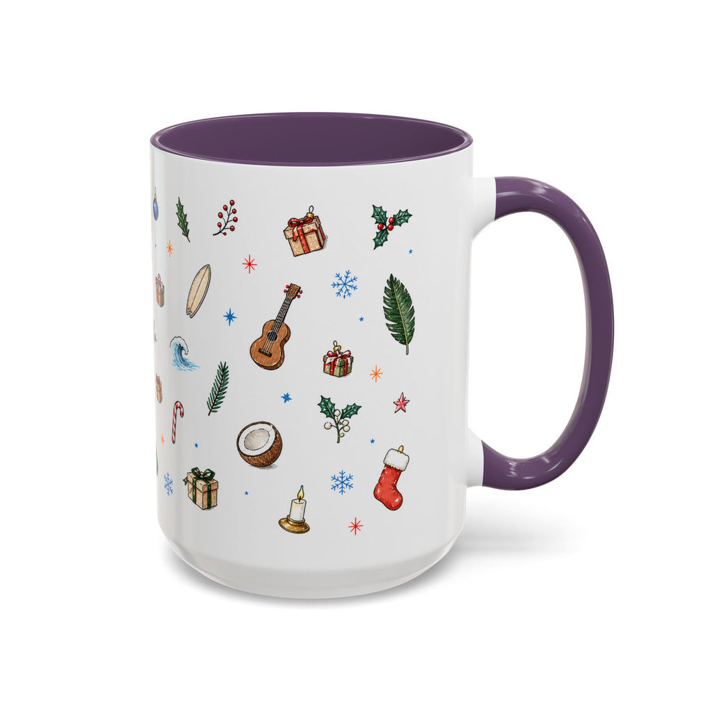 Honolulu Christmas Mug | Watercolor City Souvenir | Ceramic Coffee Cup (11oz 15oz)