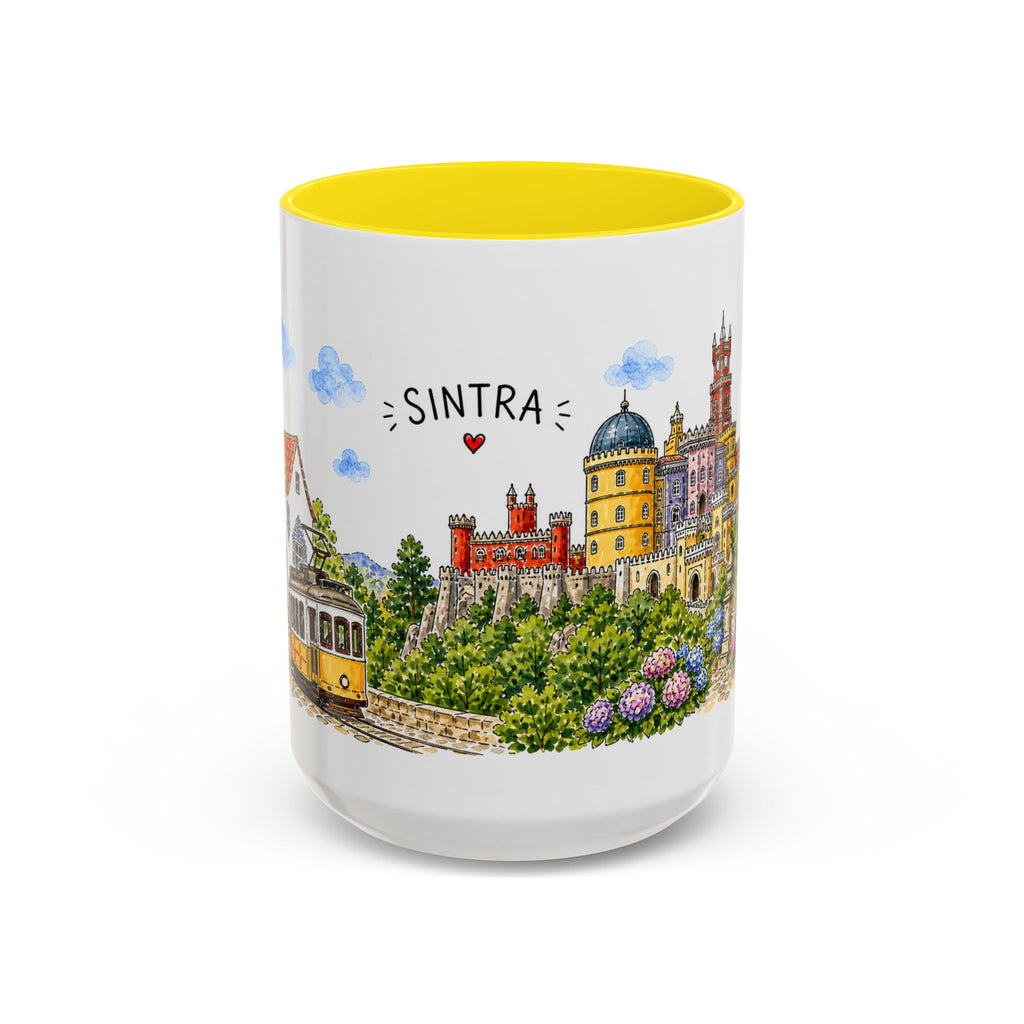 Sintra Illustrated Travel Mug | Portugal Souvenir Accent Coffee Mug | 11oz 15oz Ceramic Cup