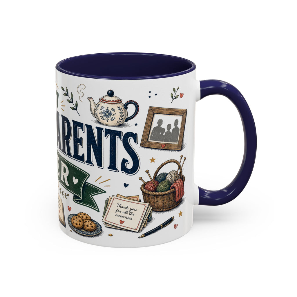 Best Grandparents Ever Coffee Mug | Gift From Grandkids | Accent Color Ceramic 11oz 15oz