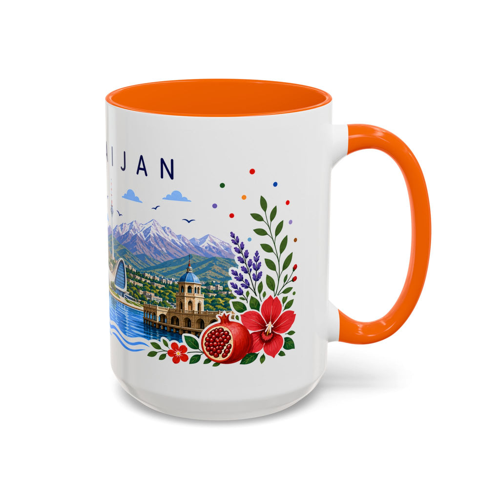 Azerbaijan Coffee Mug | Travel Souvenir Accent Mug | Place Gift Ceramic Cup 11oz 15oz