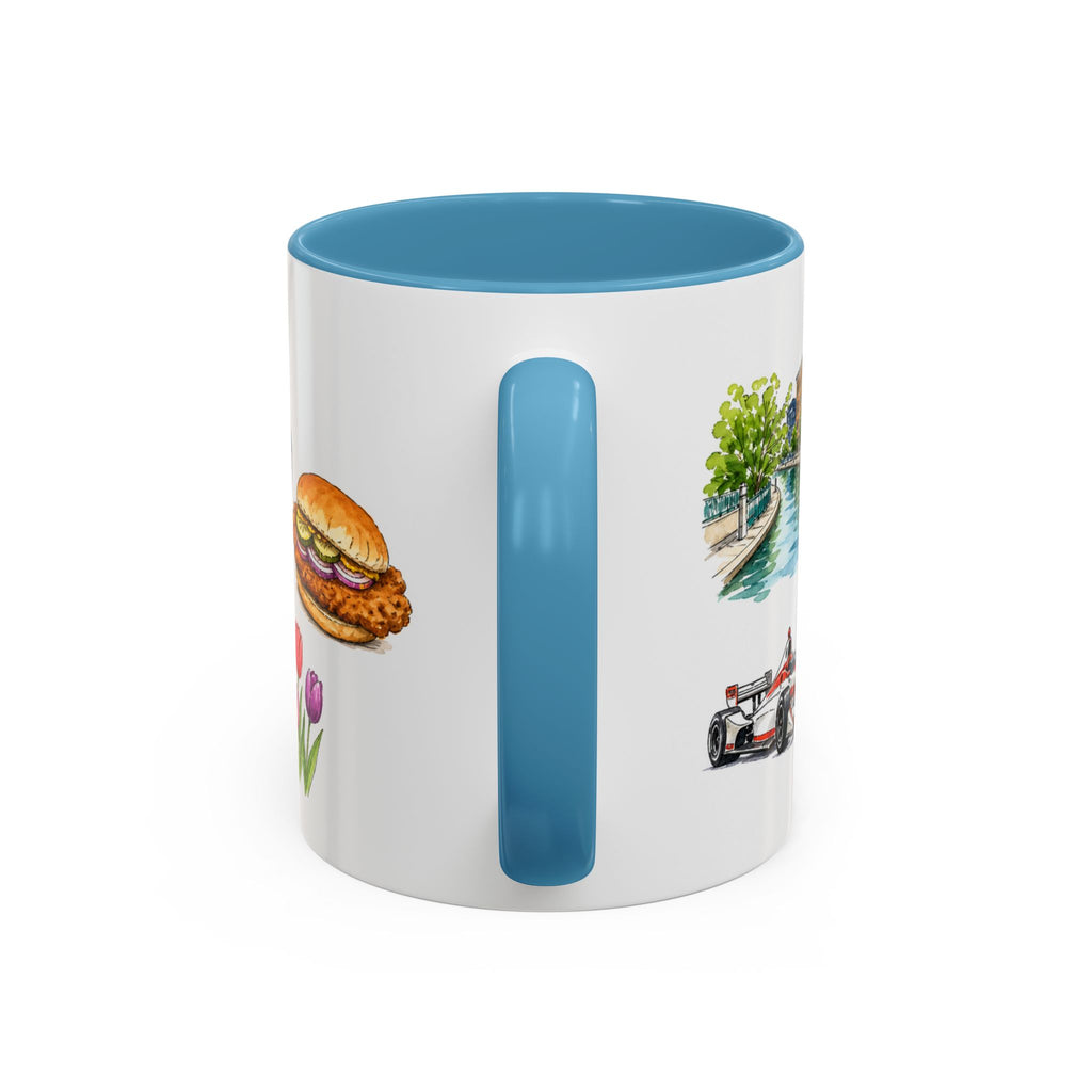 Indianapolis Illustrated Travel Mug | City Souvenir Accent Coffee Mug | 11oz 15oz Ceramic Cup