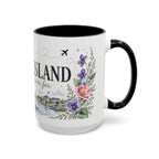 Rhode Island State Map Mug | Botanical Seaside Accent Cup (11oz or 15oz)