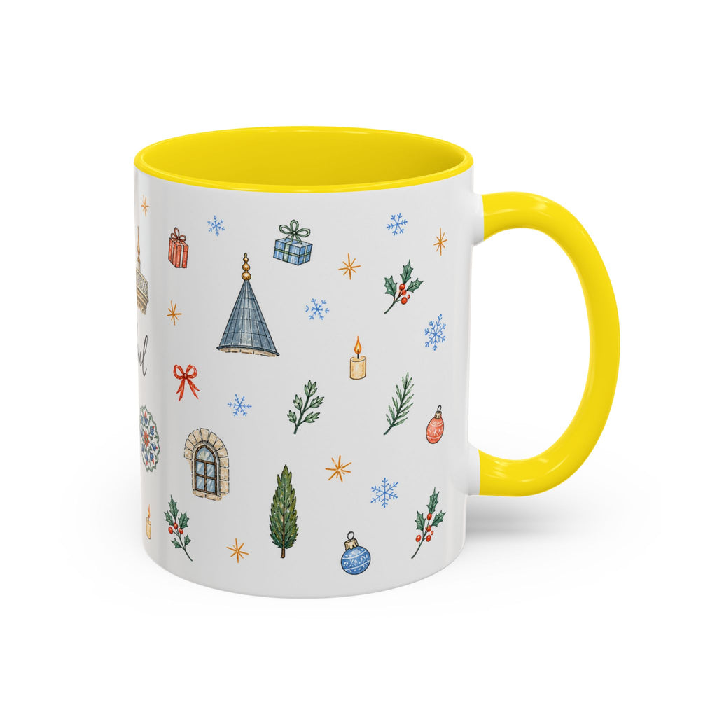 Istanbul Christmas Mug | Watercolor Travel Souvenir | Holiday Gift | Accent Ceramic Coffee Cup 11oz 15oz