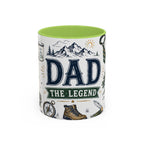 Dad The Legend Coffee Mug | Father's Day Gift for Dad | Accent Color Ceramic 11oz 15oz
