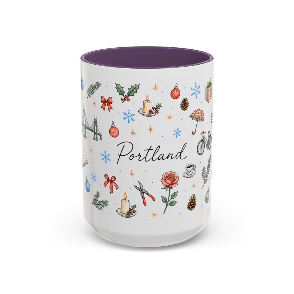 Portland Christmas Watercolor Mug | City Souvenir Coffee Cup (11oz 15oz)
